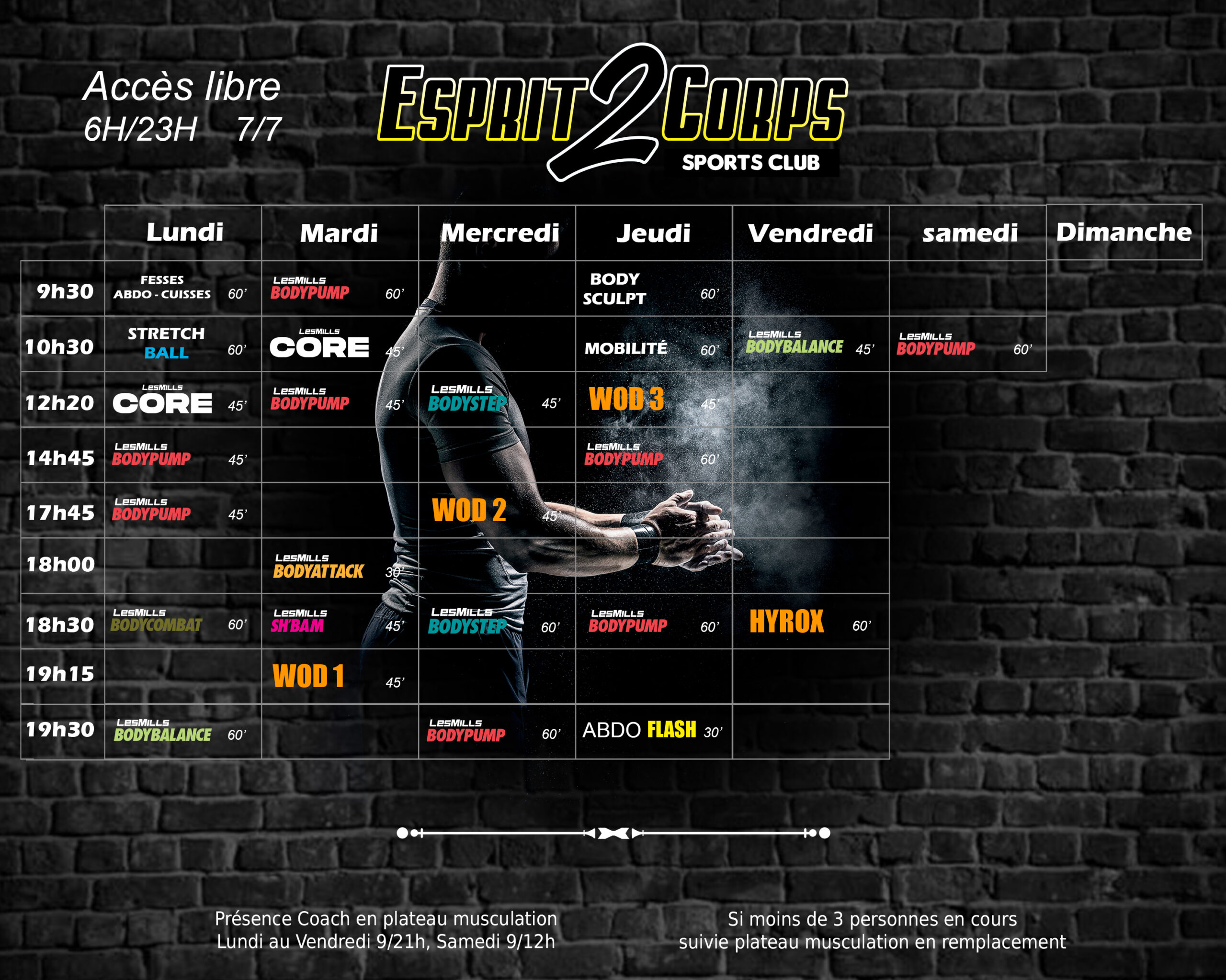 PLANNING COURS CO rentrée 2025 2026 Esprit2corps