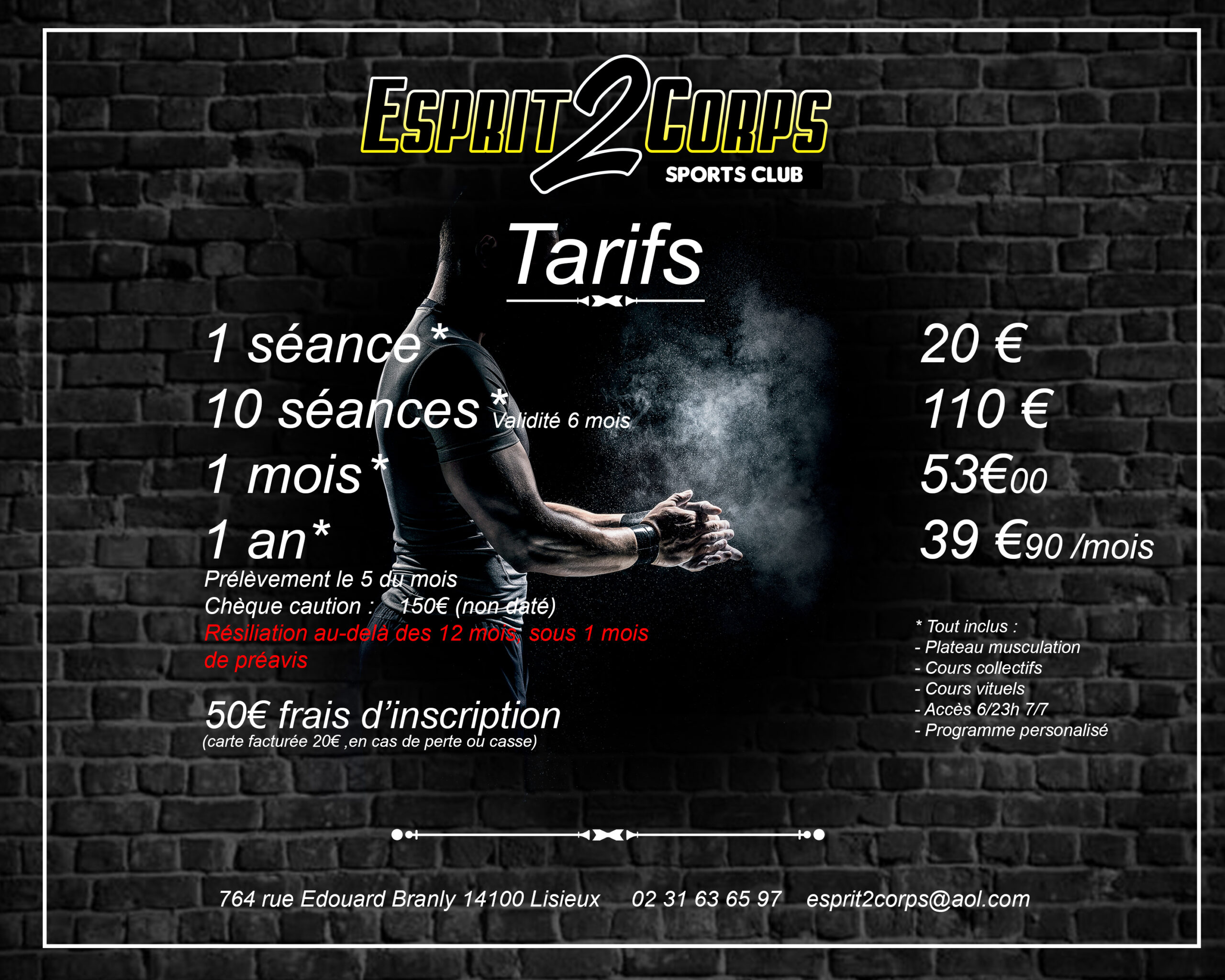 Tarifs nouvelle version 2026 Esprit2corps